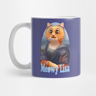 Meowy Lisa (text) Mug